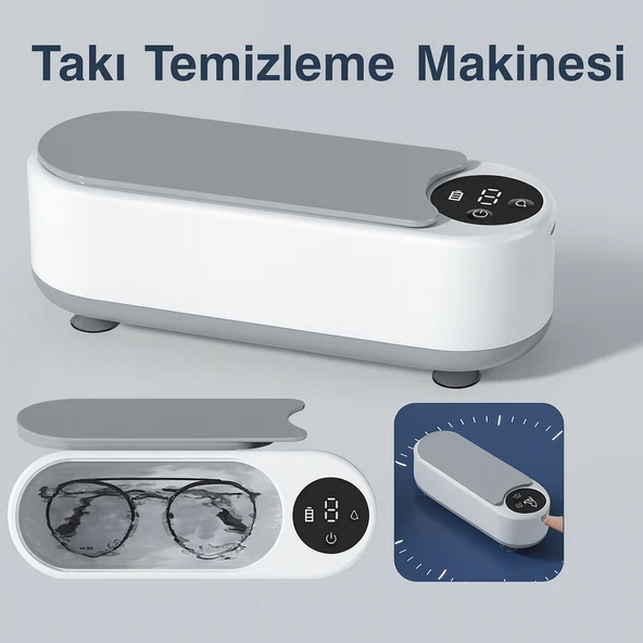 qasul Ultrasonik Temizleme Makinesi Çok Fonksiyonlu Yüksek Frekanslı Gözlük Takı Fırça Gözlük Temizleme