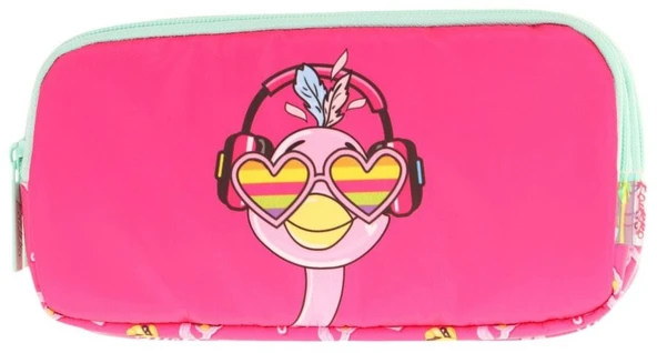 Kaukko Kids Üç Bölmeli Pembe Yeşil, Unicorn Baskılı, Kız Çocuk Okul Kalemliği - L8235 - Resim 2