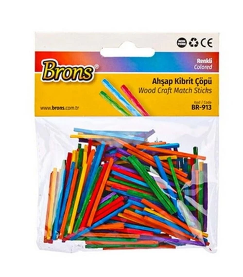 Brons Ahşap Kibrit Çöpü Renkli Br-912 - 2 paket ürün görseli