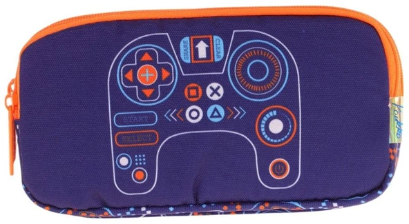 Kaukko Kids Turuncu Lacivert, Oyun, Erkek Çocuk Üç Bölmeli Kalemlik/Kalem Çantası - L8281 - Resim 2