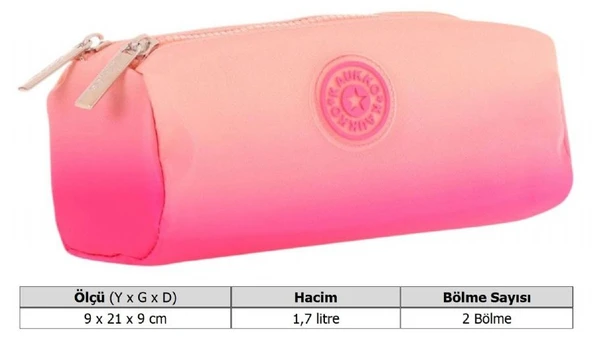 Kaukko İki Bölmeli Kız Çocuk Okul Kalem Çantası - Somon Pembe - K2711 - 3