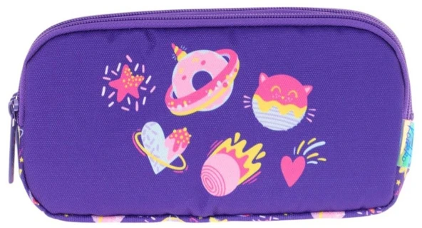 Kaukko Kids Üç Bölmeli Mor, Şekerlemeler, Kız Çocuk Okul Kalem Çantası - L8216 - Resim 2