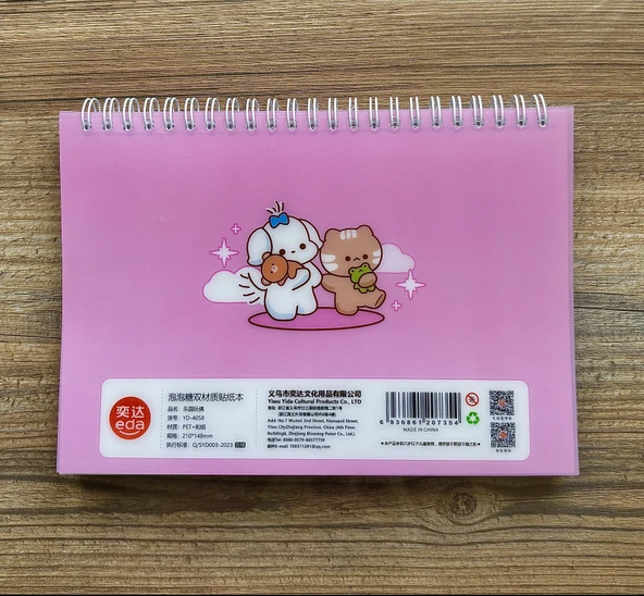 60 Sayfa 2000+ Adet Sticker Çıkartma Etiket Seti Kitabı - Pembe - 2