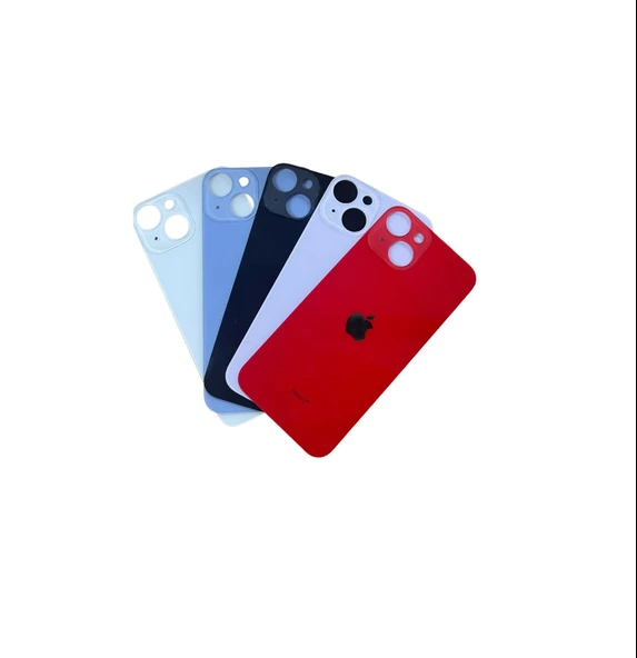 Uyumlu İphone 14 Plus Arka Kapak Lazer Kesim ( Pil Kapağı )  Cam - Siyah ürün görseli 1