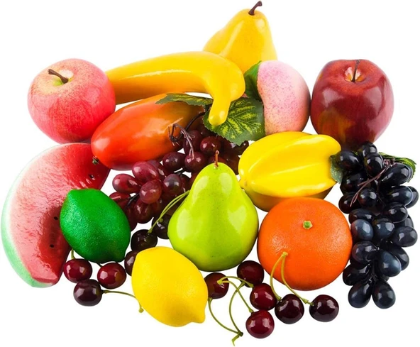 20li Set Yapay Meyve Paketi Karışık Dekoratif Meyveler ürün görseli 1