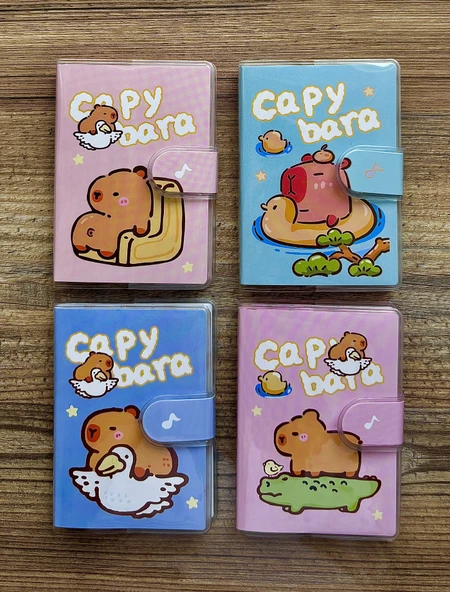 Capybara Kapibara Cırt Cırtlı Ciltli 4'lü Not Defteri Seti - 1