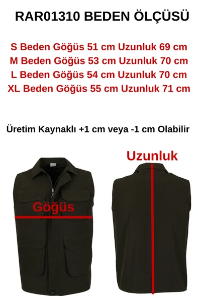 Erkek Keten Yelek Regüler Fit Yakalı Haki Renk RAR01310 - 7