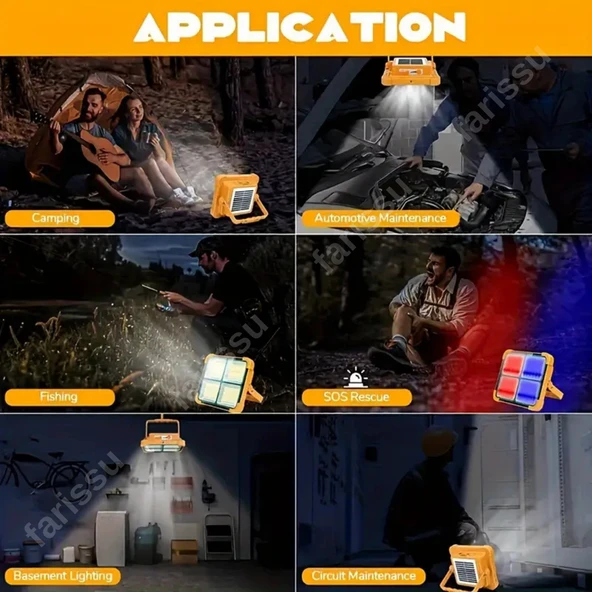 Solar panelli çakar özellikli dış mekan aydınlatmasına uygun projektör - 3