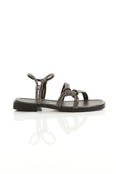 MİA026-1551 Kadın Taşlı Abiye Günlük-Düğün-Eğlence-Tatil PLATİN Sim Sandalet - 4