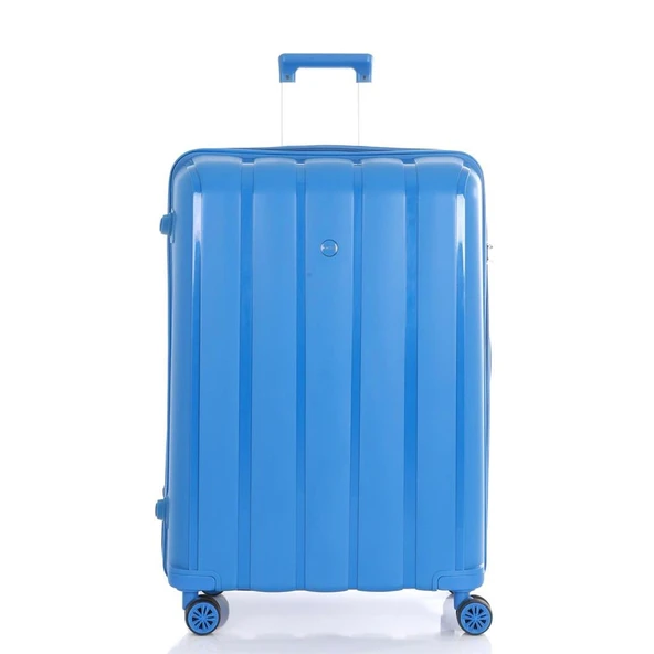 MÇS 3lü Set Kırılmaz Silikon Seyahat Valizi Bavulu V305 Saks Mavi - Resim 2