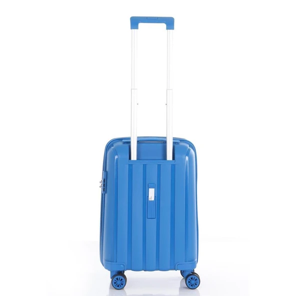 MÇS 3lü Set Kırılmaz Silikon Seyahat Valizi Bavulu V305 Saks Mavi - Resim 7