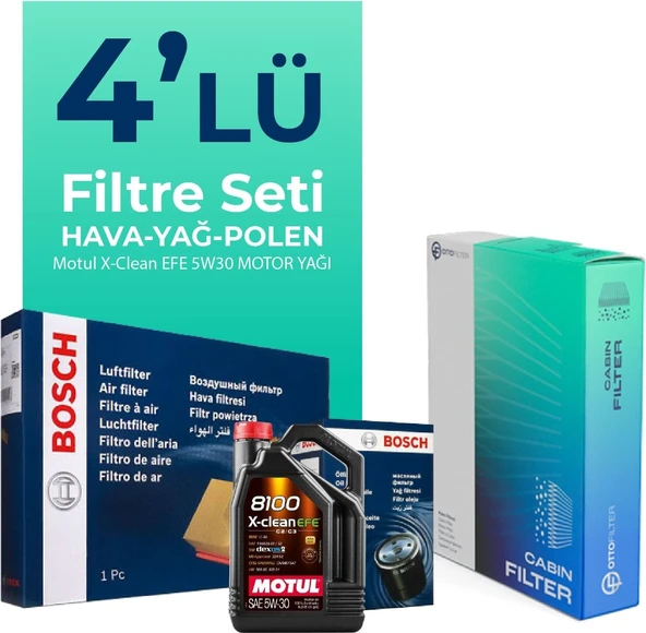 Bosch Audi A7 3.0 Tdı Quatro 272 Hp Motul Motor Yağlı Bakım Seti (2014-2018) 4lu ürün görseli