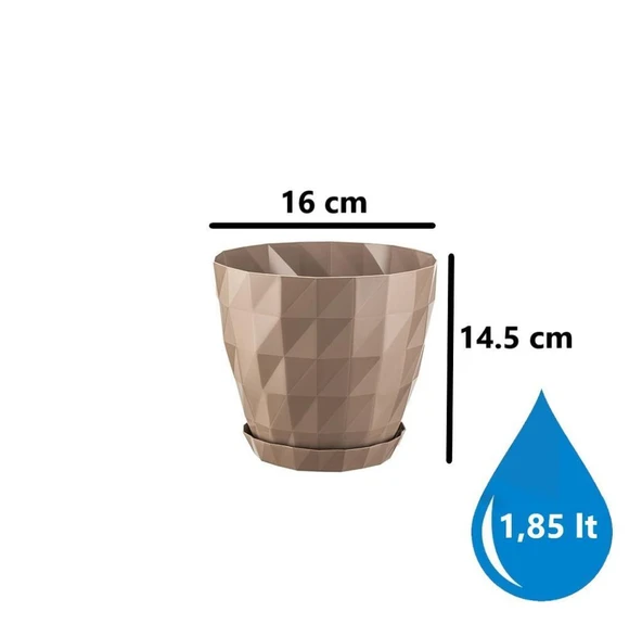 Omnipazar SO-KRT3 Dekoratif Kristal Saksı Takımı 1.85 lt Mocha 5 Adet - Resim 2