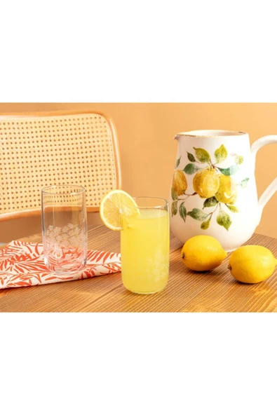 STD White Leaves Musette 4 Lü Meşrubat Bardağı Seti - 365 ml Klasik ürün görseli 1