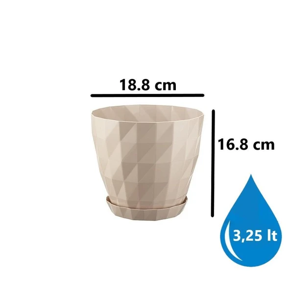 Omnipazar SO-KRT4 Dekoratif Kristal Saksı Takımı 3.25 lt Kirli Beyaz 5 Adet - 2