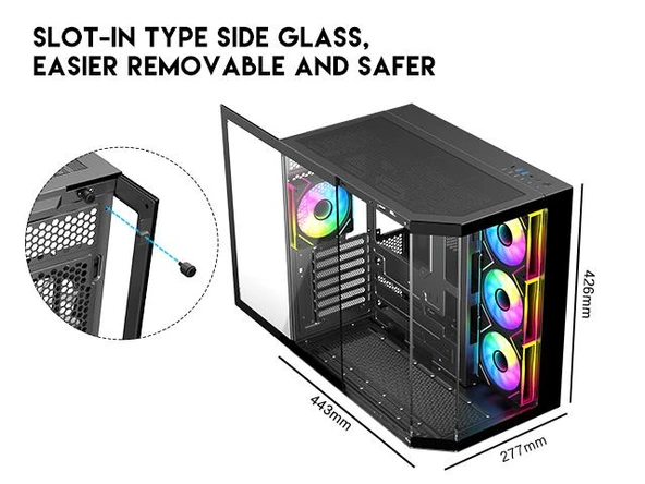 Eternal Pro X Aqua Siyah Oyuncu Kasası + 750W Güç Kaynağı (X EP75) - 4