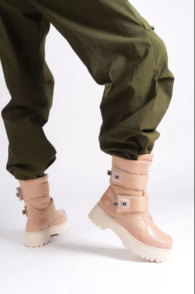 JET-ELISA Cırt Cırtlı  Paraşüt Kumaş Rugan Kadın Bot RTT - Ten - Resim 2