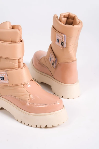 JET-ELISA Cırt Cırtlı  Paraşüt Kumaş Rugan Kadın Bot RTT - Ten - Resim 5