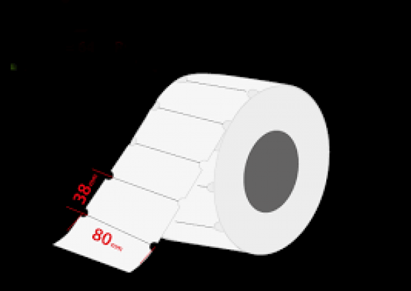 80X38 YATAY RAF ETİKETİ ORTADAN KENARDAN CELTEKLİ 350 SARIM