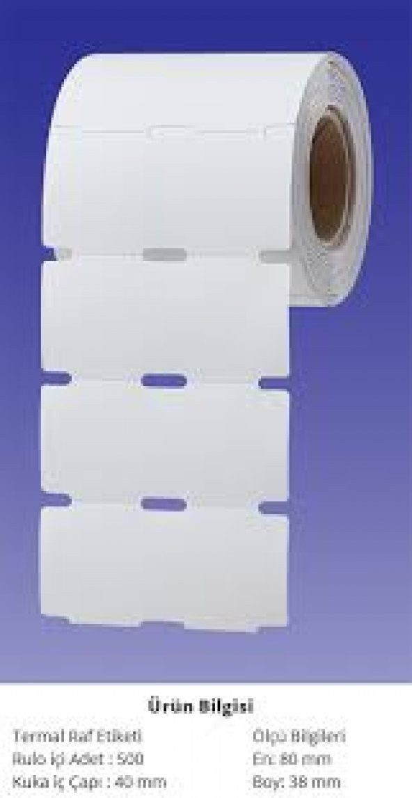 80X38 YATAY RAF ETİKETİ ORTADAN KENARDAN CELTEKLİ 350 SARIM - 3