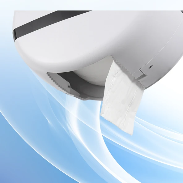 Mulpex Duvara Monte Mini Jumbo Tuvalet Kağıdı Dispenseri / Kağıtlık | Premium ABS Gövde, Anahtarlı Kilit, Vidalı & Yapışkan Montaj – Beyaz - 5