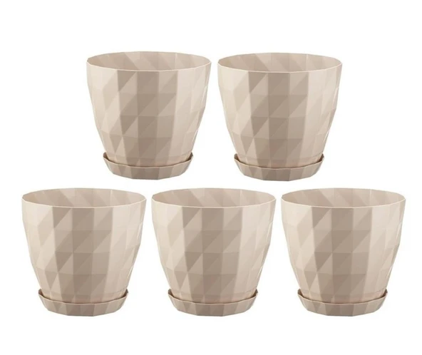 Omnipazar SO-KRT5 Dekoratif Kristal Saksı Takımı 6 lt Kirli Beyaz 5 Adet ürün görseli