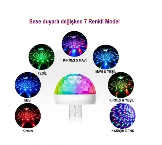 Usb Girişli Sese Duyarlı Disko Topu ürün görseli