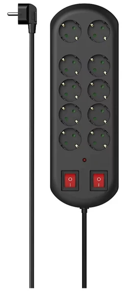 Hama HM.223164 2 Anahtarlı 10'lu 2 m Akım Korumalı Priz - 1