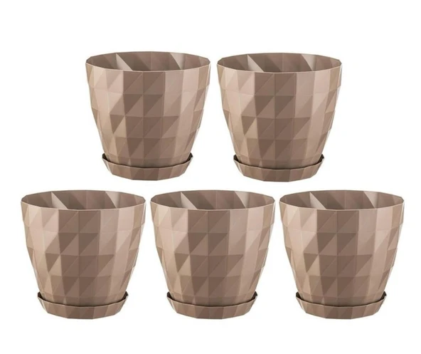 Omnipazar SO-KRT5 Dekoratif Kristal Saksı Takımı 6 lt Mocha 5 Adet ürün görseli