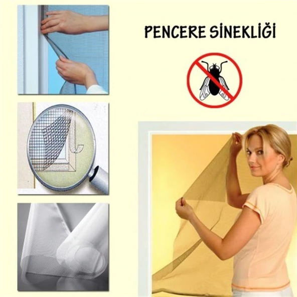 Tüm Cam Pencere Kapılara Uyumlu Tek Kanat Pencere Sinekliği (5047) - 2