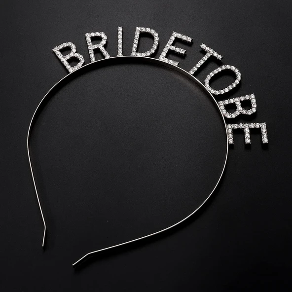 Gümüş Kaplama Kristal Taşlı Bride To Be Gelin Tacı - Resim 2