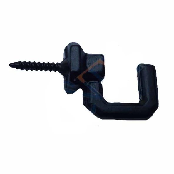 Vidalı Kanca, Askı Büyük - 15x23mm, Siyah - 100 Adet - 2