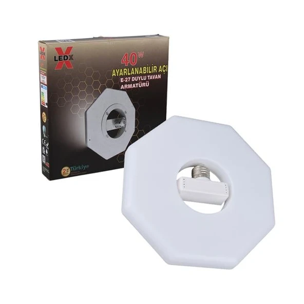 Ledx AL-OBGG 40 Watt Ayarlanabilir Açı E27 Duylu Beyaz Tavan Armatürü - 4