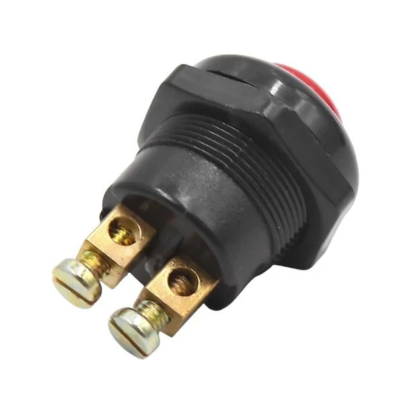 PowerMaster IC-180A-1 22mm Plastik 2P Marş Korna Butonu Kırmızı - 4