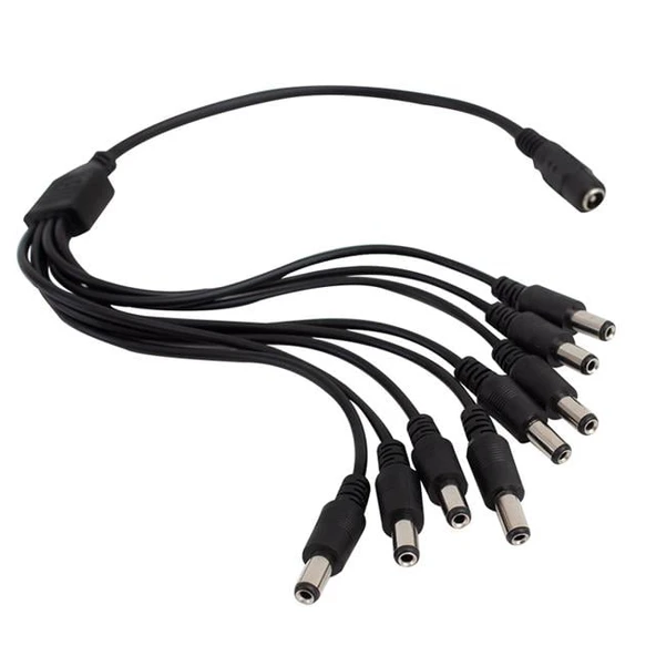 PowerMaster PM-6068 DC Adaptör Kablo Çoklayıcı 8 Erkek Çıkışlı 35cm 5.5x2.5mm