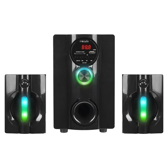 Mikado MD-95BT 20W Siyah Multimedya FM/BT/SD/USB Speaker Hoparlör 2+1 Ses Sistemi - 2
