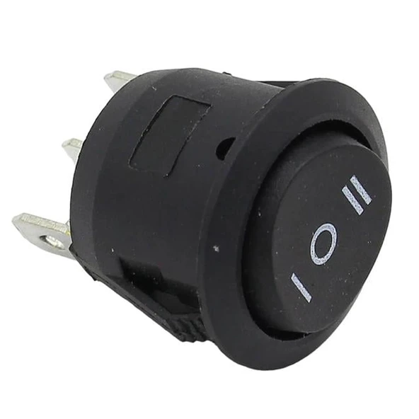 IC-134 Yuvarlak Işıksız On-Off-On 3P Anahtar - Resim 2