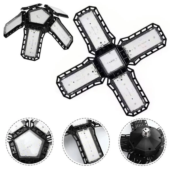 Ledx Ayarlanabilir Açılı 4 Kanatlı 108 Smd Ledli Galaxy Projektör Işığı 50W 5500 Lumen E27 32cm Çap