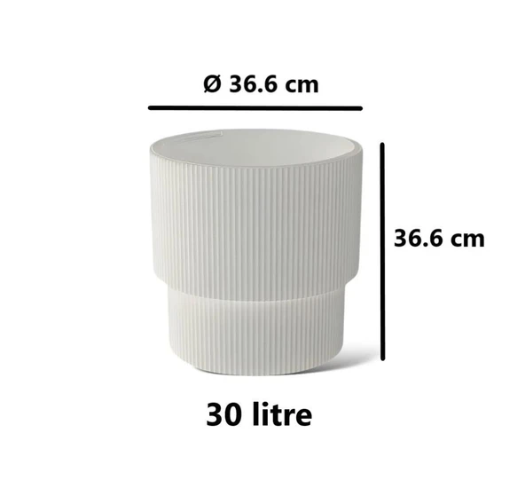 Omnipazar SO-VGS3 Dekoratif Vega Saksı Takımı 30 Lt Kirli Beyaz 3 Adet - Resim 2