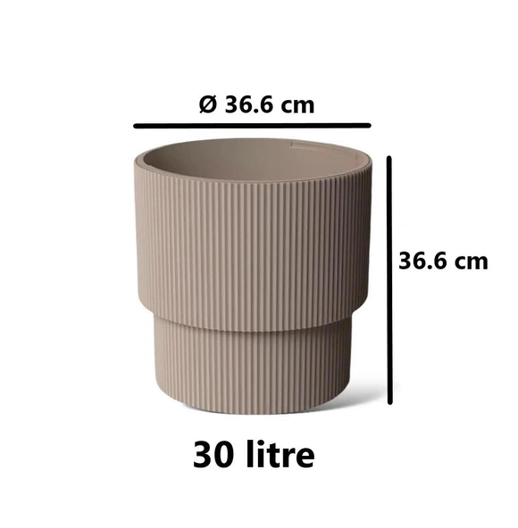 Omnipazar SO-VGS3 Dekoratif Vega Saksı Takımı 30 Lt Mocha 3 Adet - Resim 2