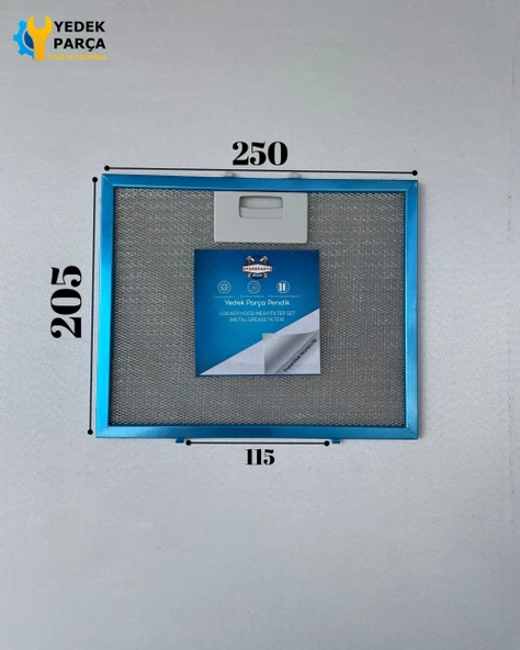 250x205 mm Aspiratör & Davlumbaz Tel Yağ Filtresi 25x20,5 cm
