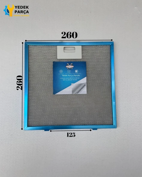 260x260 mm Aspiratör & Davlumbaz Tel Yağ Filtresi 26x26 cm
