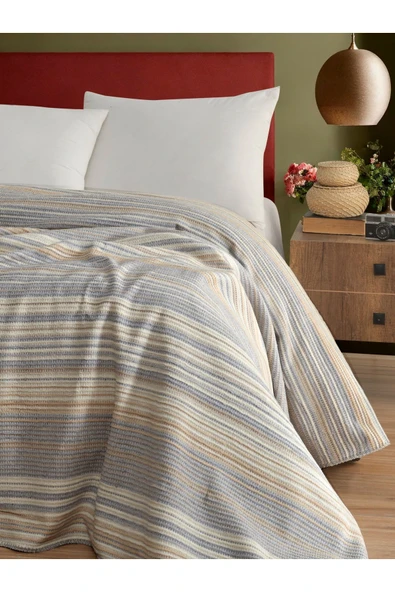 Vicuna Home Softy Pamuklu 4 Mevsim Çift Kişilik Battaniye - Lila - 8