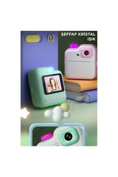 Hietech Dijital Video Kayıt Fotoğraf Çocuk Kamerası Anlık Fotoğraf Makinesi Termal Resim Kağıt Baskılı - 3