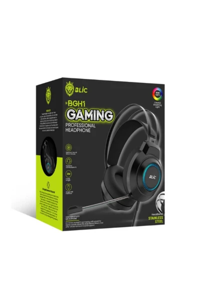 Hietech Gaming Oyuncu Mikrofonlu Kulaklık 3,5 mm Uyumlu Led Işıklı Kulaklık BGH1 - 4