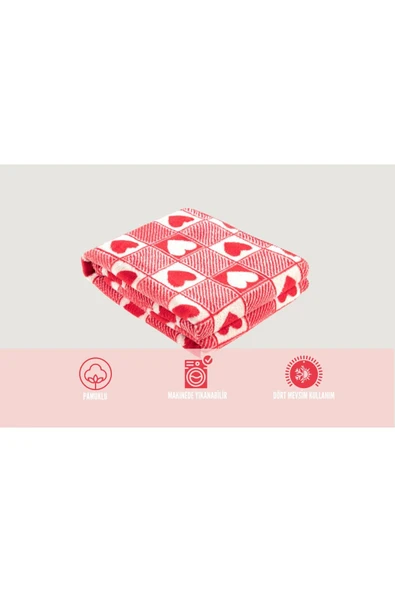 Vicuna Home Valentines Çift Kişilik Battaniye 180x220 Cm - 2