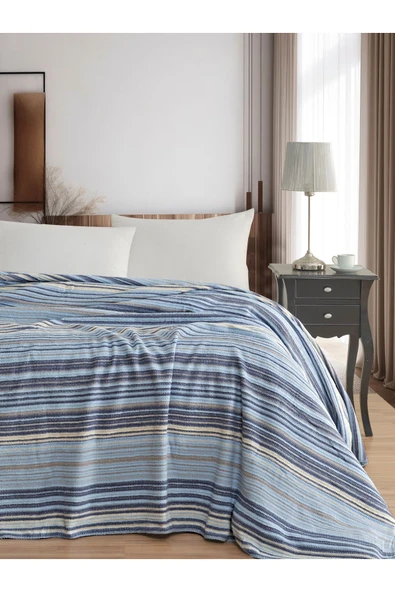 Vicuna Home Softy Pamuklu 4 Mevsim Çift Kişilik Battaniye - Lila - 9