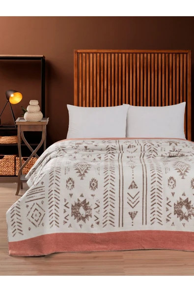 Vicuna Home Bohemian Pamuklu Çift Kişilik Battaniye