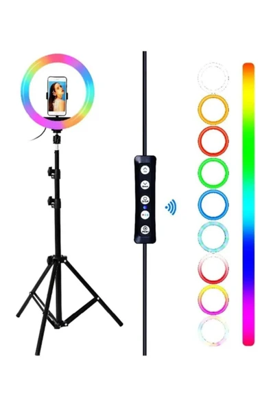 Hietech Led Işıklı Tripod 10 Inç Halka Makyaj Işığı Ayaklı Tripot - 3