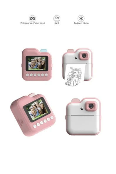 Hietech Dijital Video Kayıt Fotoğraf Çocuk Kamerası Anlık Fotoğraf Makinesi Termal Resim Kağıt Baskılı